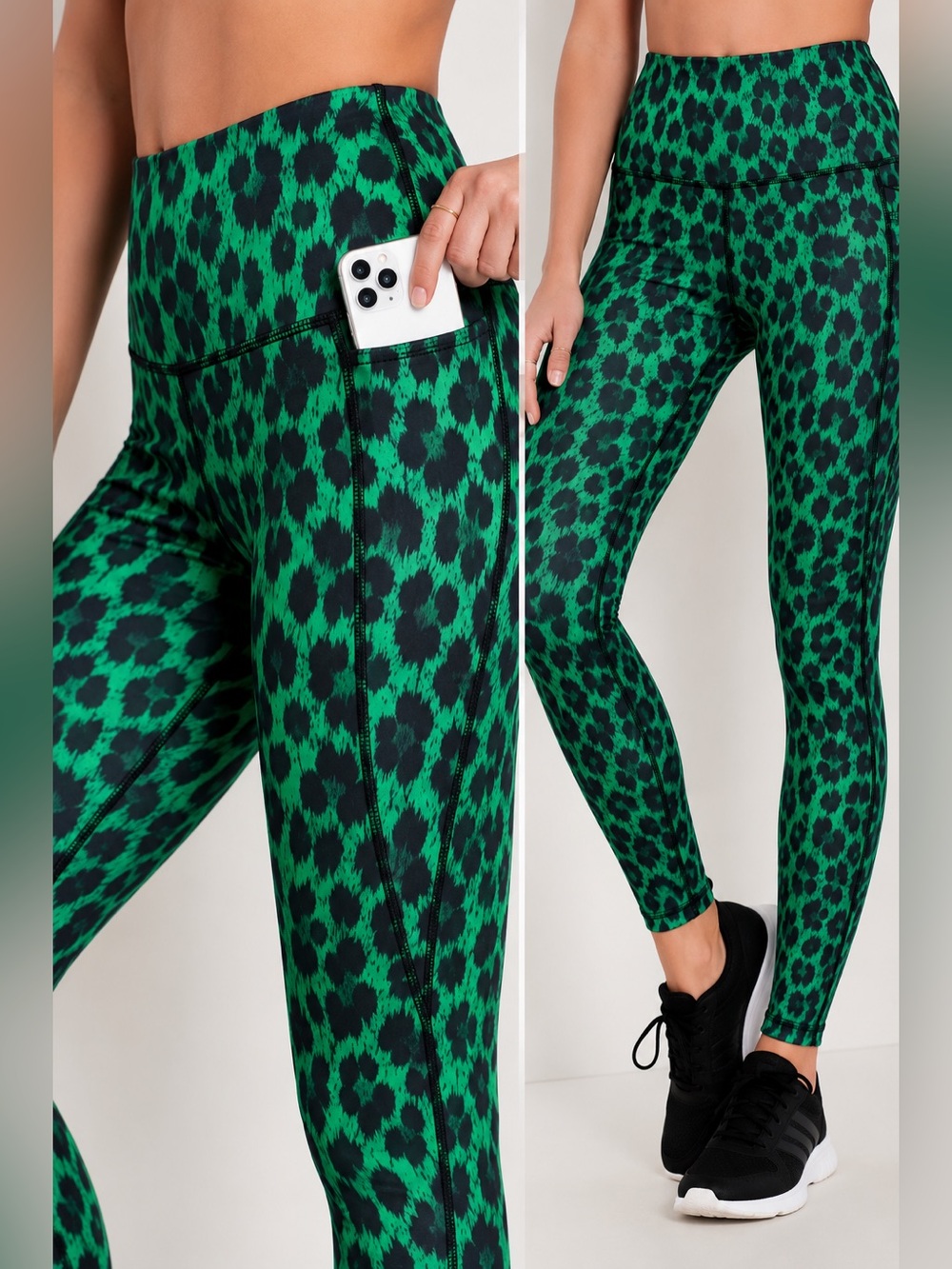 blackmilk High-Waist Green Leopard “claws out” Print ninja leggings NWOT